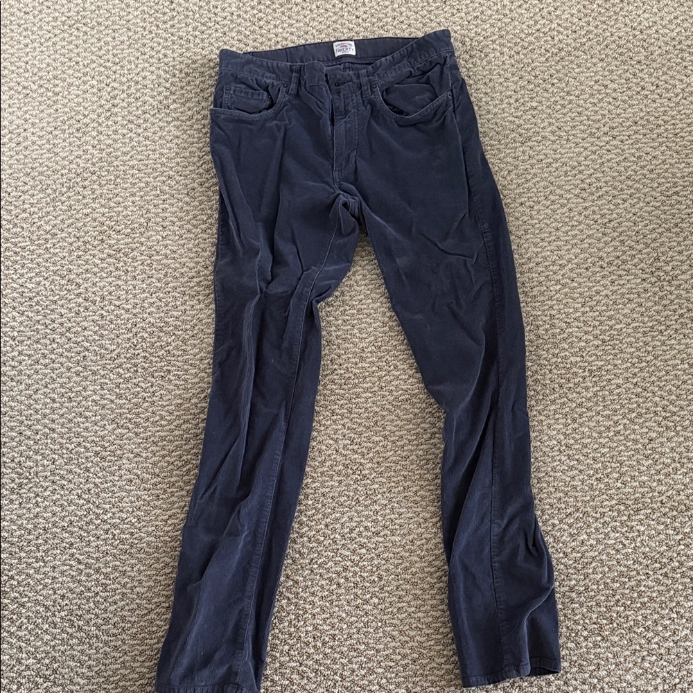 Faherty Men's Corduroy Pants in Navy Blue